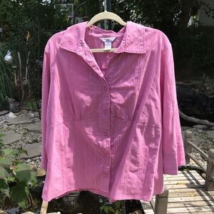 Women’s Pink Button Down Blouse